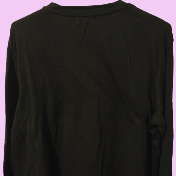 Long Sleeve Two Piece Pajamas Set - Black Shirt and Plaid Pants with Pockets - Picture 8 of 11